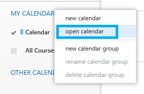 open calendar